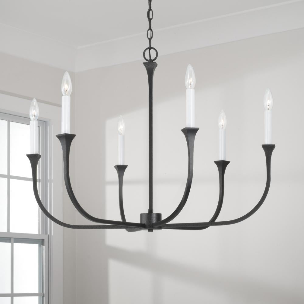 Capital Lighting DECKLAN 452361BI Chandelier Contemporary - Black Iron