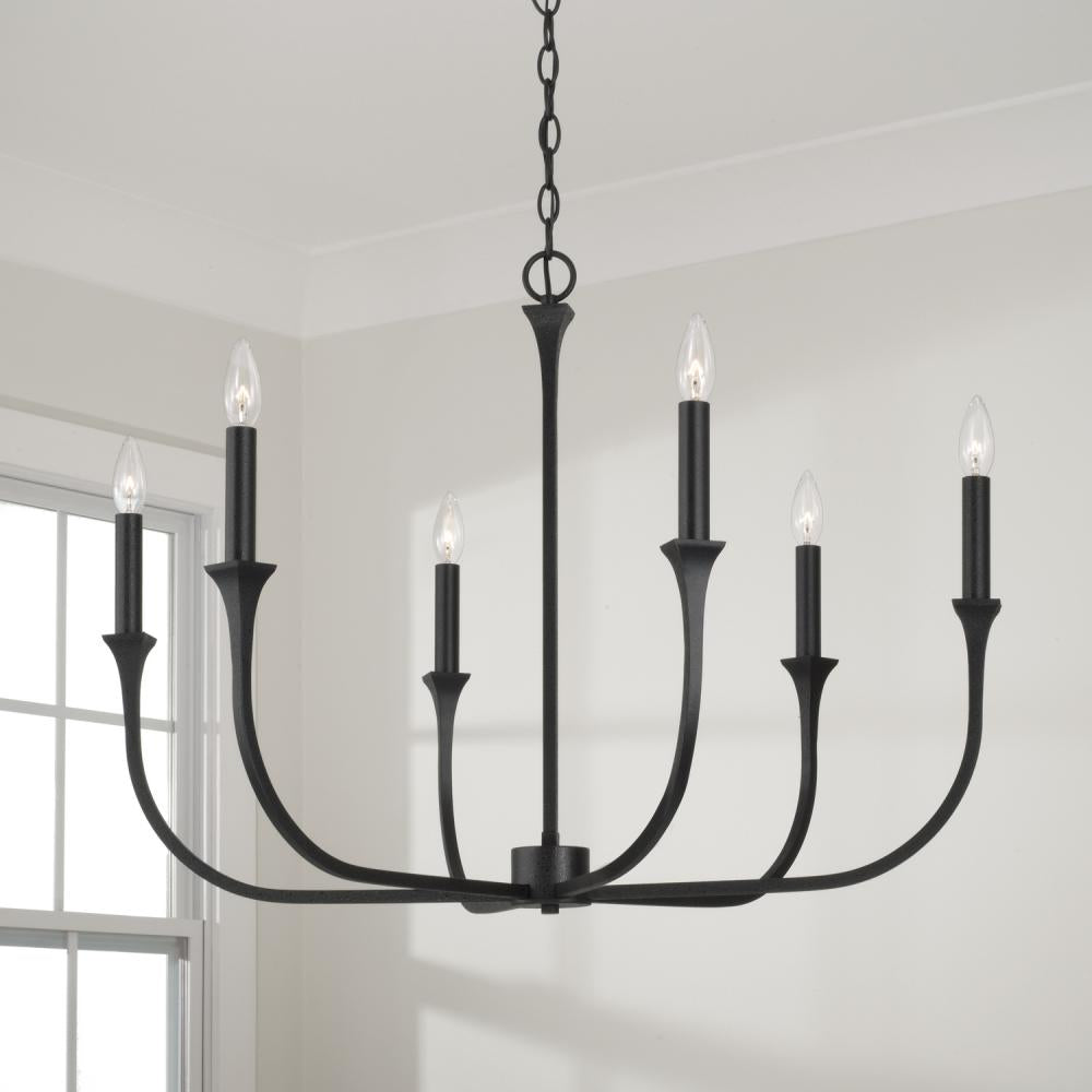 Capital Lighting DECKLAN 452361BI Chandelier Contemporary - Black Iron