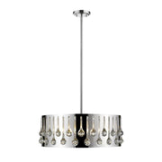6 Light Chandelier-Chrome + Crystal
