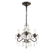 Crystorama Paris Market 4534-EB-CL-MWP – 13 Inch – 3 Light – Chandelier – Clear Crystal – English Bronze – Damp Rated