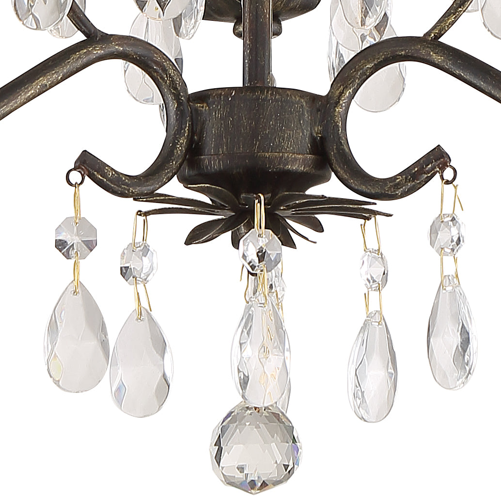 Crystorama Paris Market 4534-EB-CL-MWP – 13 Inch – 3 Light – Chandelier – Clear Crystal – English Bronze – Damp Rated