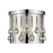 3 Light Flush Mount Light-Chrome + Crystal