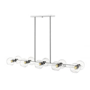 10 Light Linear Chandelier-Clear
