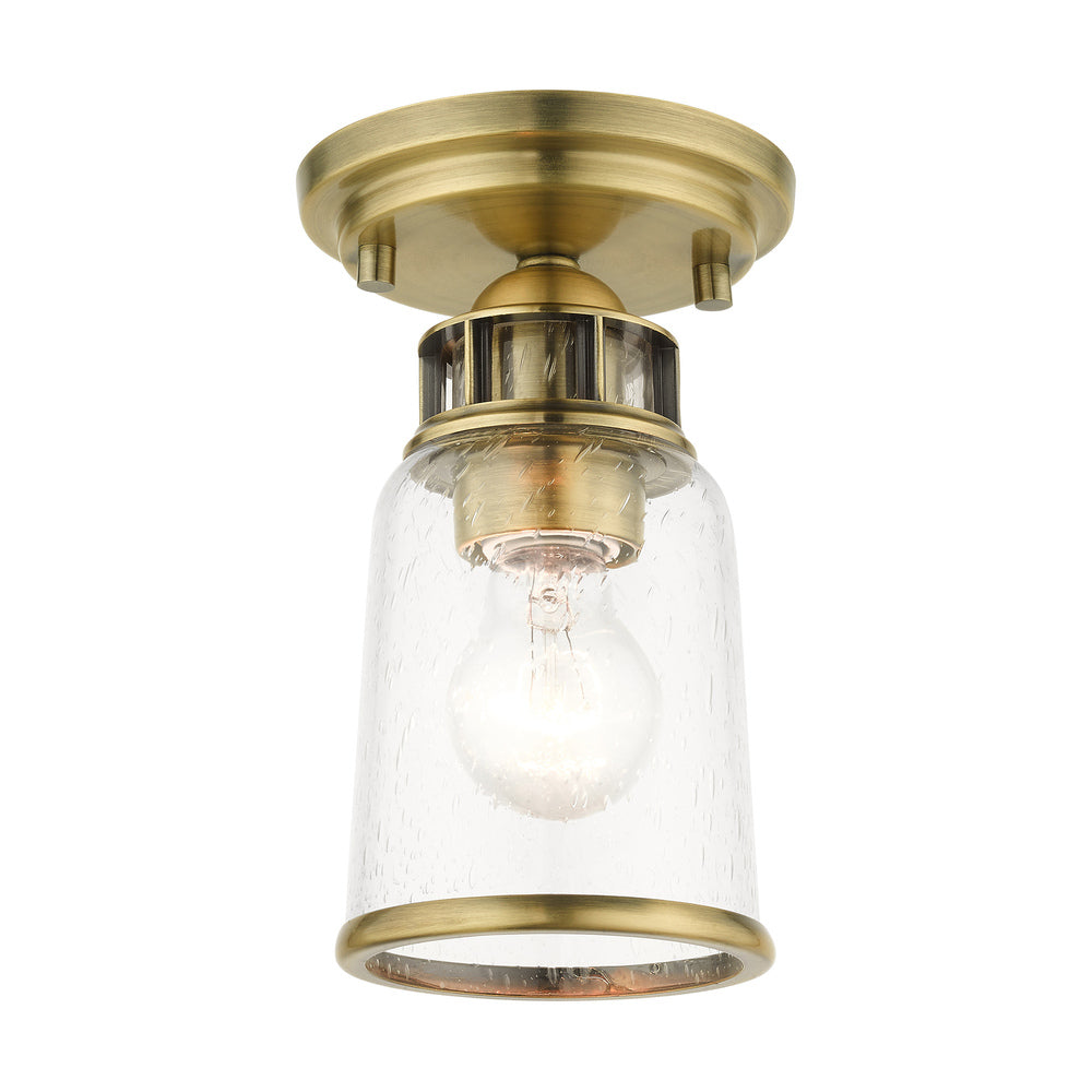 Livex Lighting LAWRENCEVILLE 45501-01 Flush Mount Industrial - Antique Brass