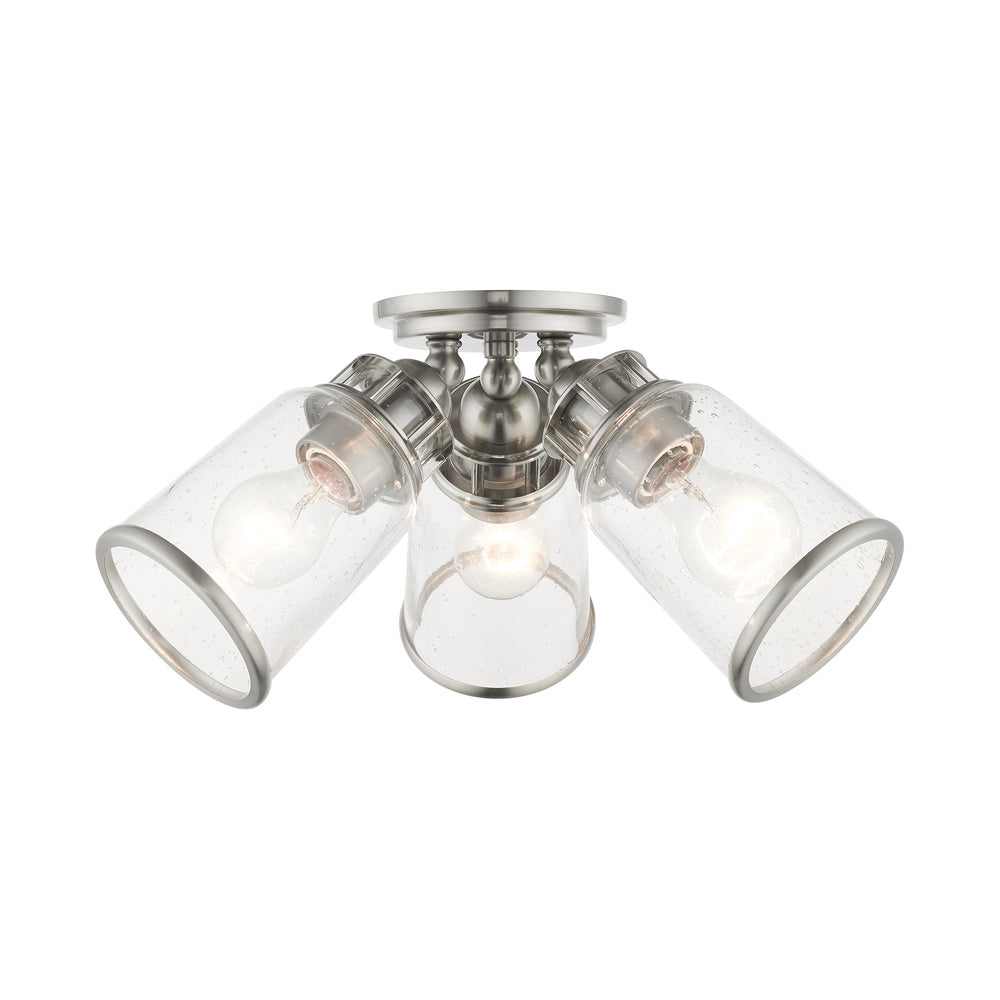 Livex Lighting LAWRENCEVILLE 45503-91 Flush Mount Industrial - Brushed Nickel