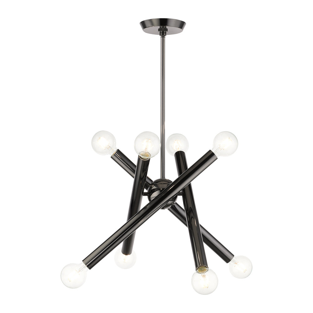 Livex Lighting STAFFORD 45584-46 Chandelier Contemporary - Black Chrome