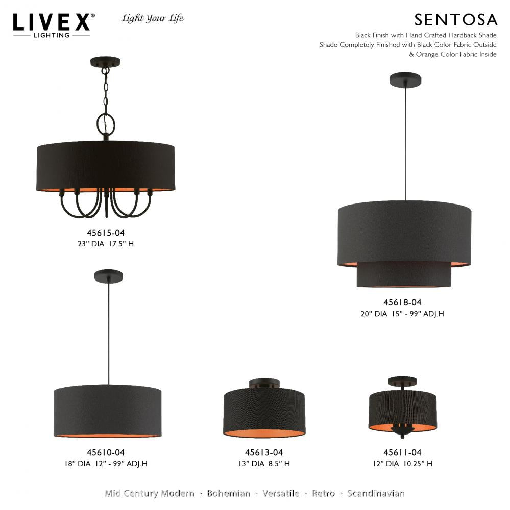 Livex Lighting SENTOSA 45615-04 Pendant Transitional - Black