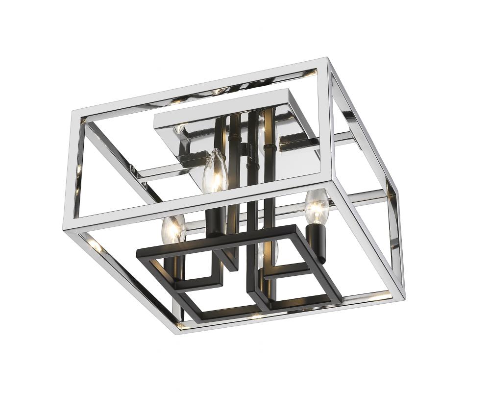 Z-Lite Lighting 456F-CH-BK Flush Mount Contemporary - Chrome