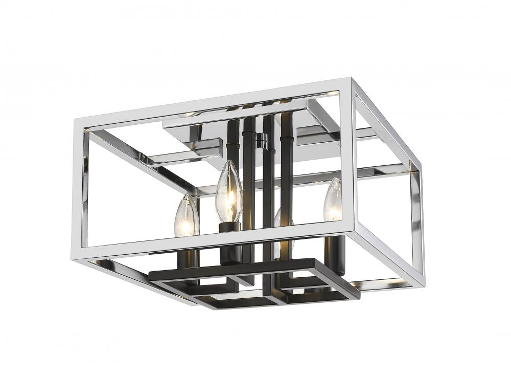 Z-Lite Lighting 456F-CH-BK Flush Mount Contemporary - Chrome