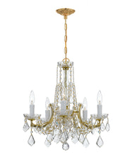 Crystorama Maria Theresa 4576-GD-CL-MWP – 20 Inch – 5 Light – Chandelier – Clear Crystal – Gold – Dry Rated