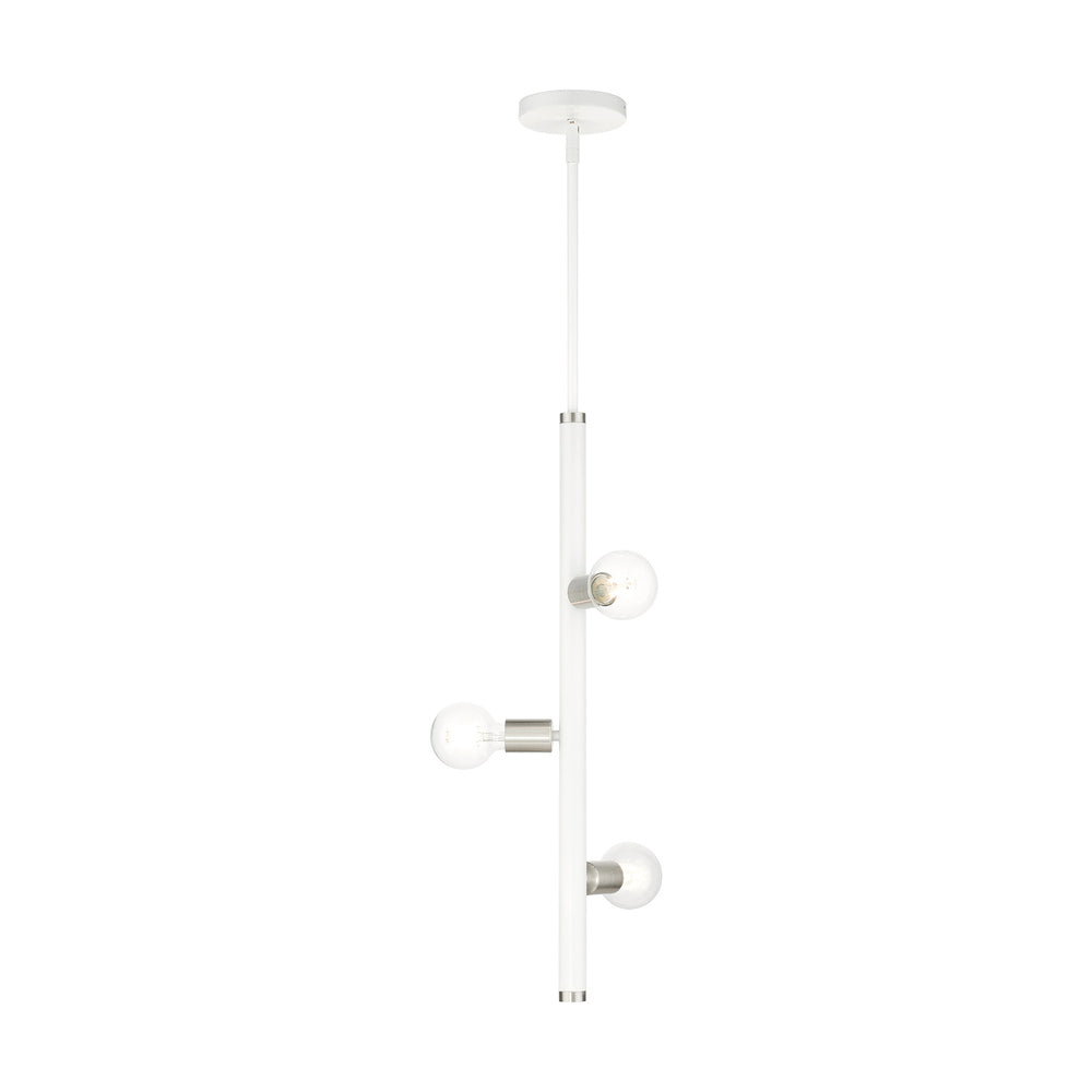 Livex Lighting BANNISTER 45863-03 Pendant Contemporary - White With Brushed Nickel Accents