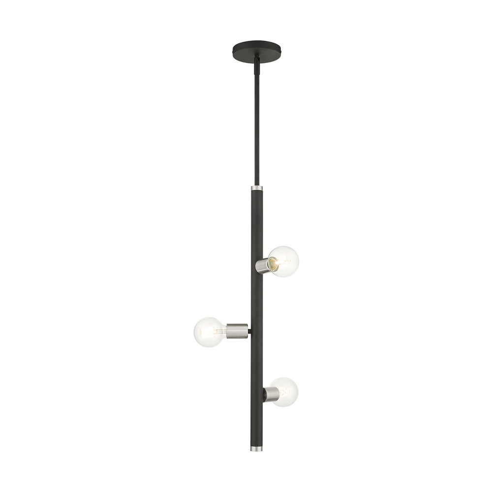 Livex Lighting BANNISTER 45863-04 Pendant Contemporary - Black With Brushed Nickel Accents