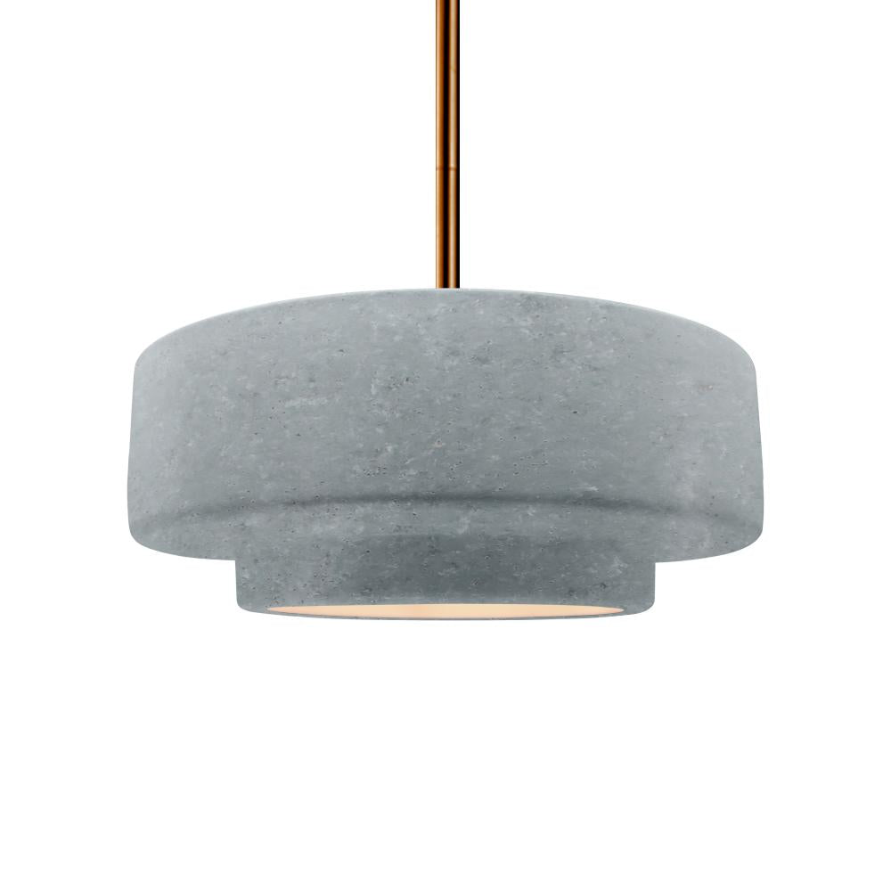 Justice Design Group RADIANCE CER-6543-CONC-BRSS-RIGID-LED1-700 Pendant - Concrete