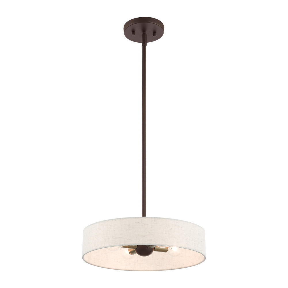 Livex Lighting VENLO 46033-07 Pendant Contemporary - Bronze With Antique Brass Accents