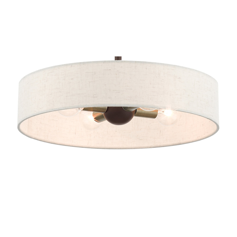 Livex Lighting VENLO 46033-07 Pendant Contemporary - Bronze With Antique Brass Accents