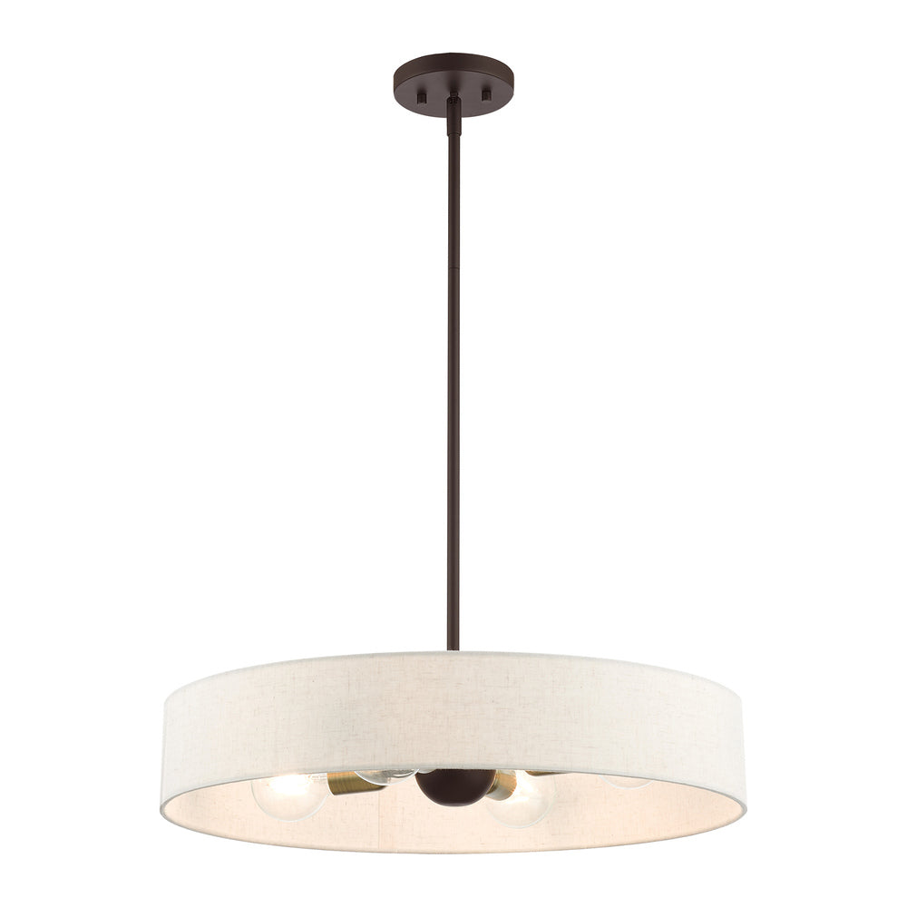 Livex Lighting VENLO 46034-07 Pendant Contemporary - Bronze With Antique Brass Accents