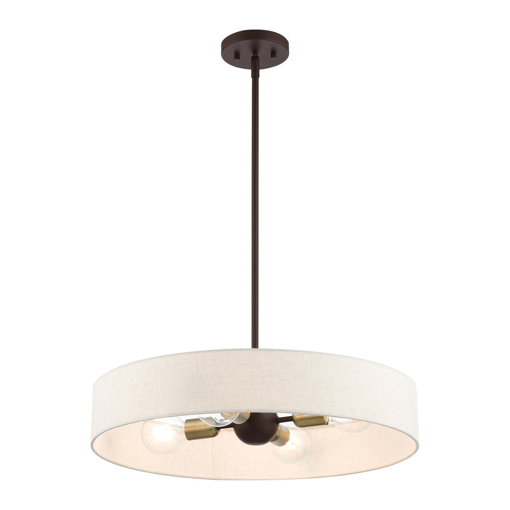 Livex Lighting VENLO 46034-07 Pendant Contemporary - Bronze With Antique Brass Accents