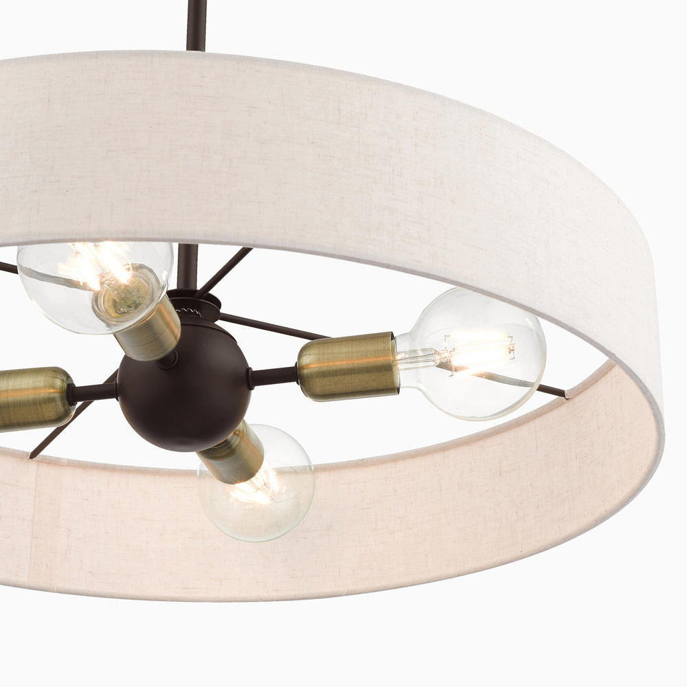 Livex Lighting VENLO 46034-07 Pendant Contemporary - Bronze With Antique Brass Accents