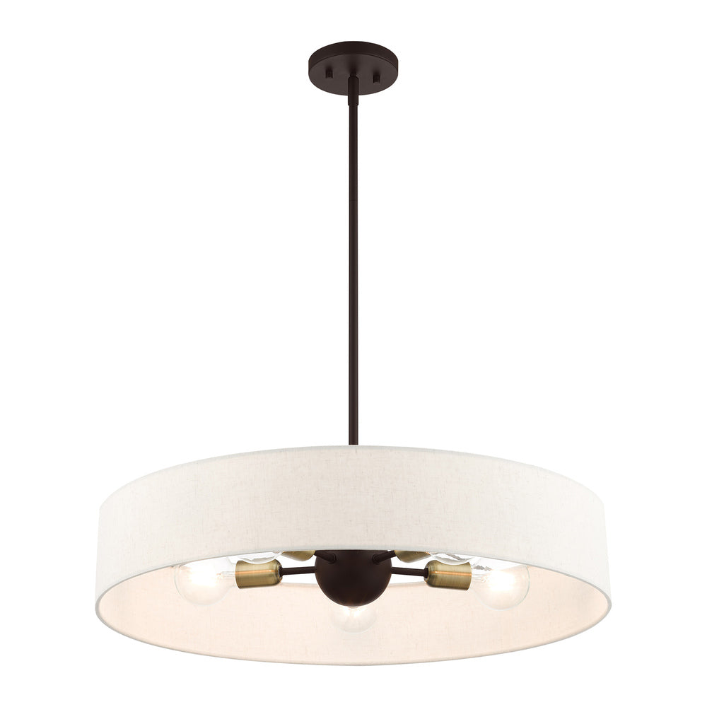 Livex Lighting VENLO 46035-07 Pendant Contemporary - Bronze With Antique Brass Accents