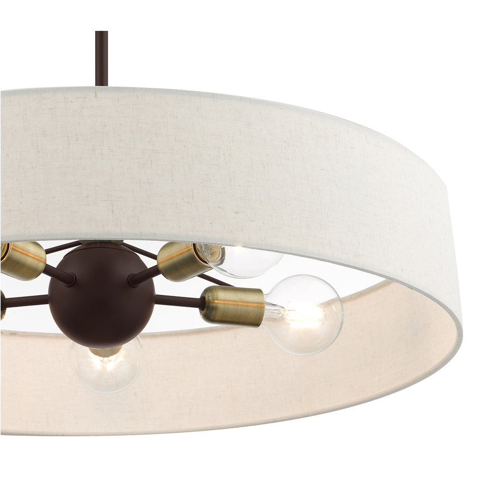 Livex Lighting VENLO 46035-07 Pendant Contemporary - Bronze With Antique Brass Accents