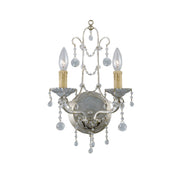 Crystorama Paris Market 4612-SL – 10 Inch – 2 Light – Sconce – Clear Crystal – Silver Leaf – Dry Rated
