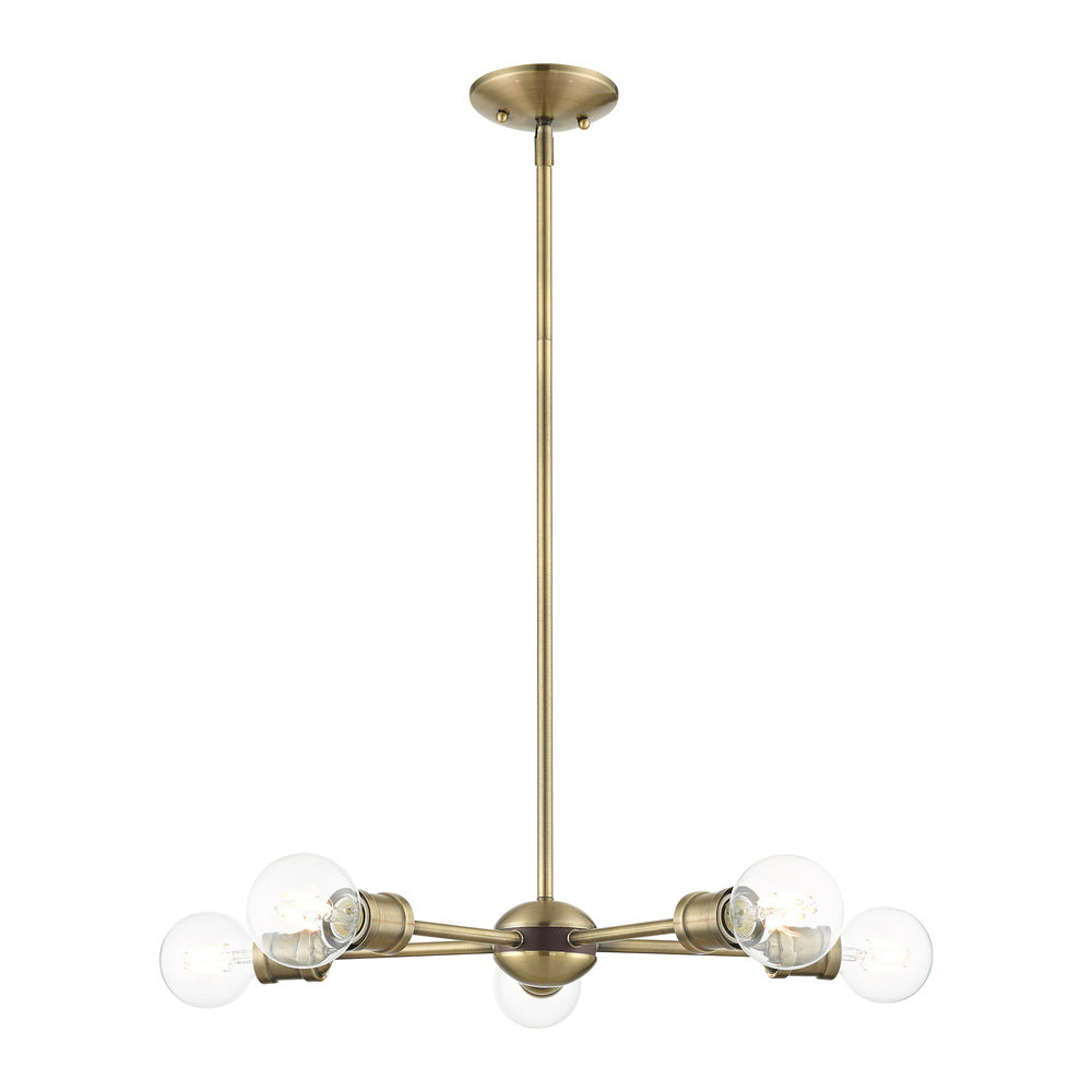 Livex Lighting LANSDALE 46135-01 Chandelier Traditional - Antique Brass With Bronze Accents