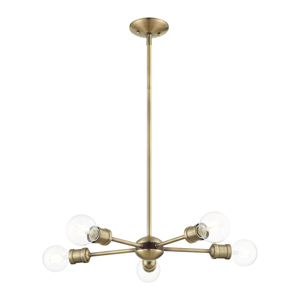 Livex Lighting LANSDALE 46135-01 Chandelier Traditional - Antique Brass With Bronze Accents