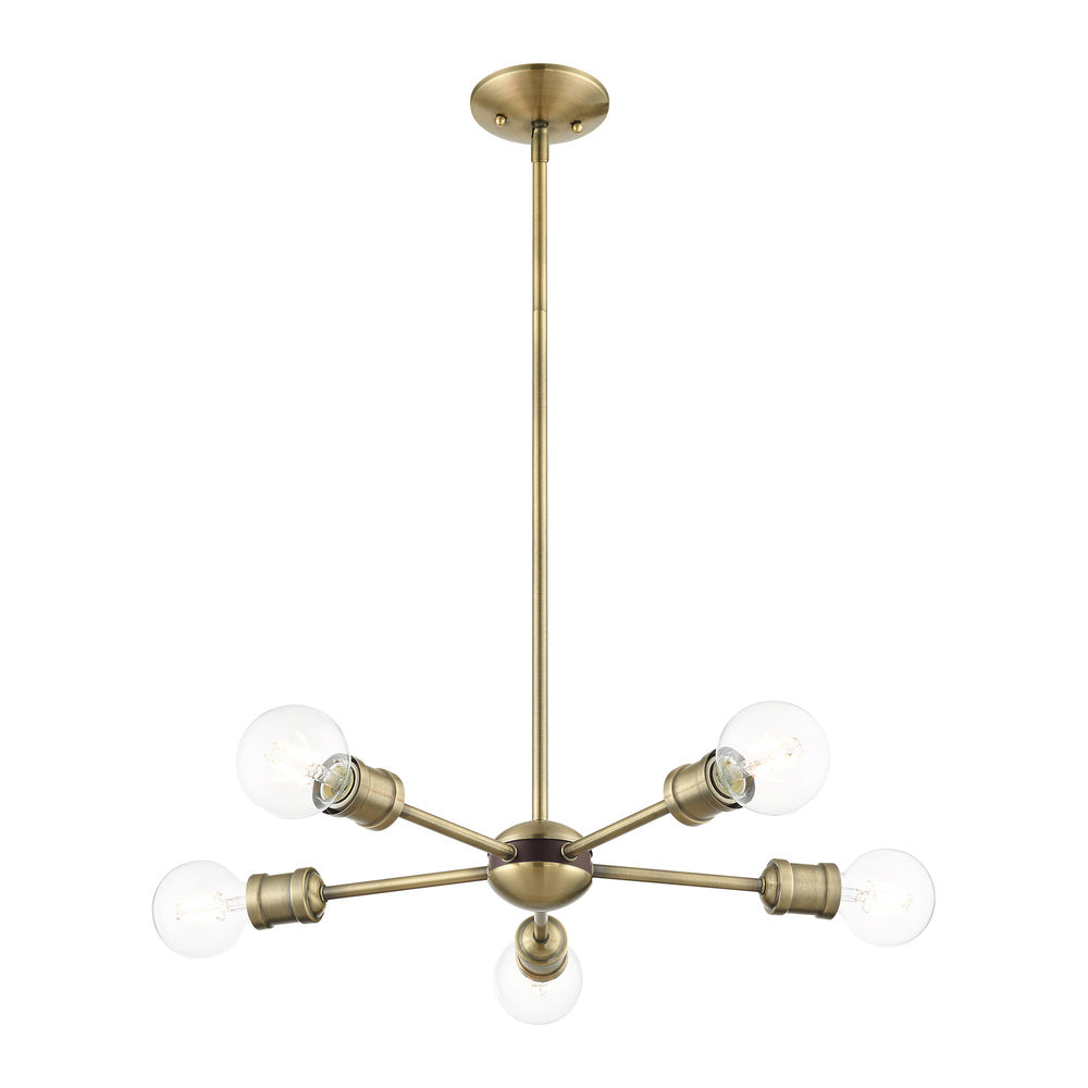 Livex Lighting LANSDALE 46135-01 Chandelier Traditional - Antique Brass With Bronze Accents