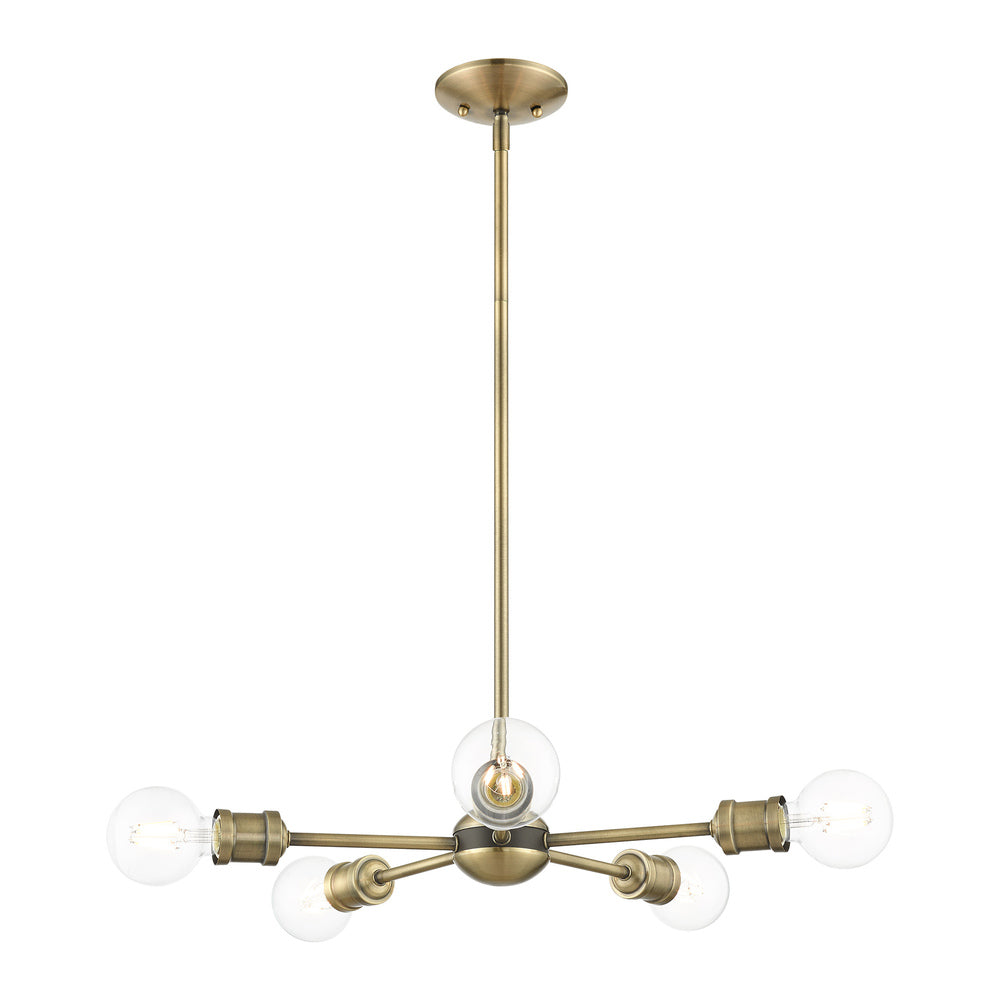 Livex Lighting LANSDALE 46135-01 Chandelier Traditional - Antique Brass With Bronze Accents