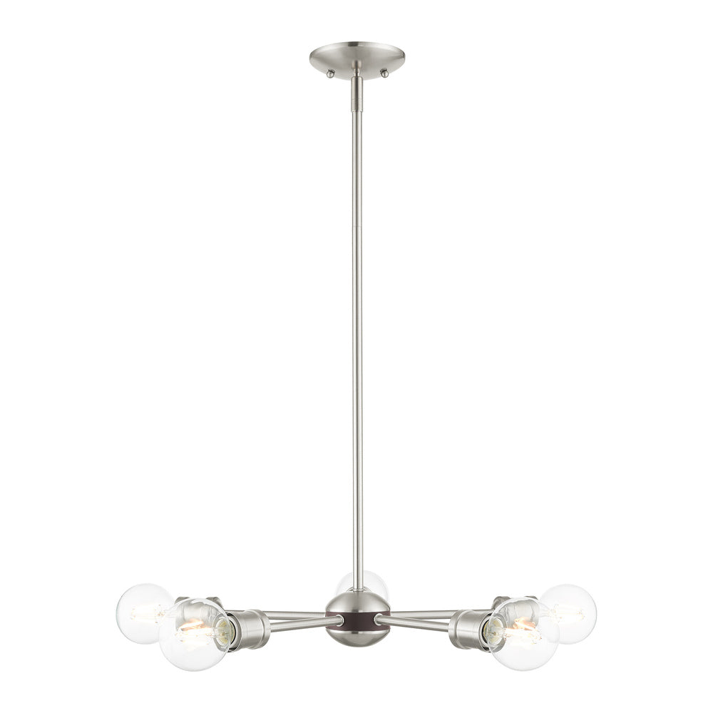 Livex Lighting LANSDALE 46135-91 Chandelier Traditional - Brushed Nickel With Bronze Accents