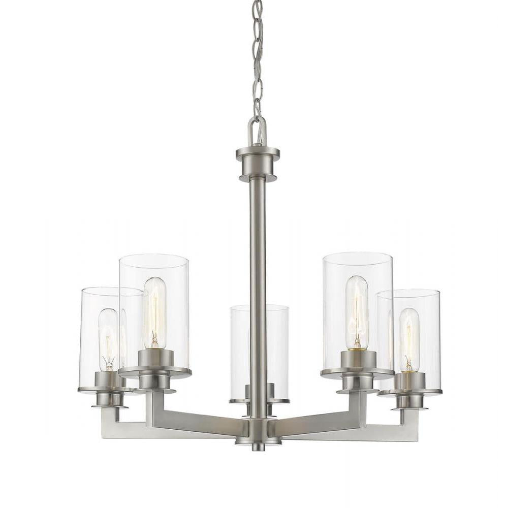 5 Light Chandelier-Clear
