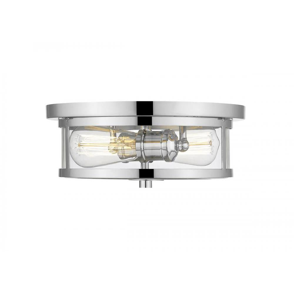 2 Light Flush Mount Light-Clear