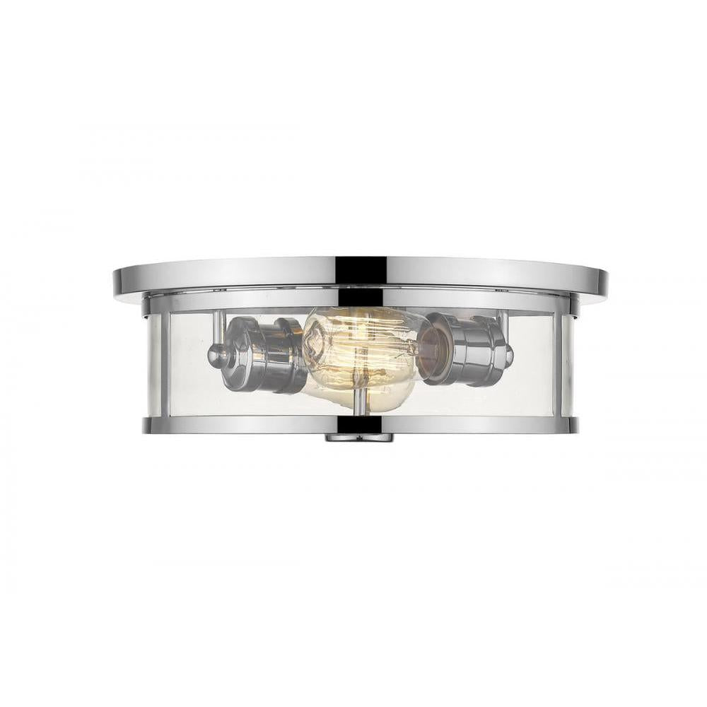 2 Light Flush Mount Light-Clear