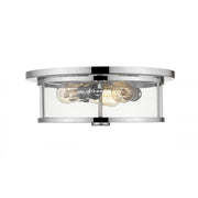 3 Light Flush Mount Light-Clear