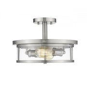 2 Light Semi Flush Mount Light-Clear
