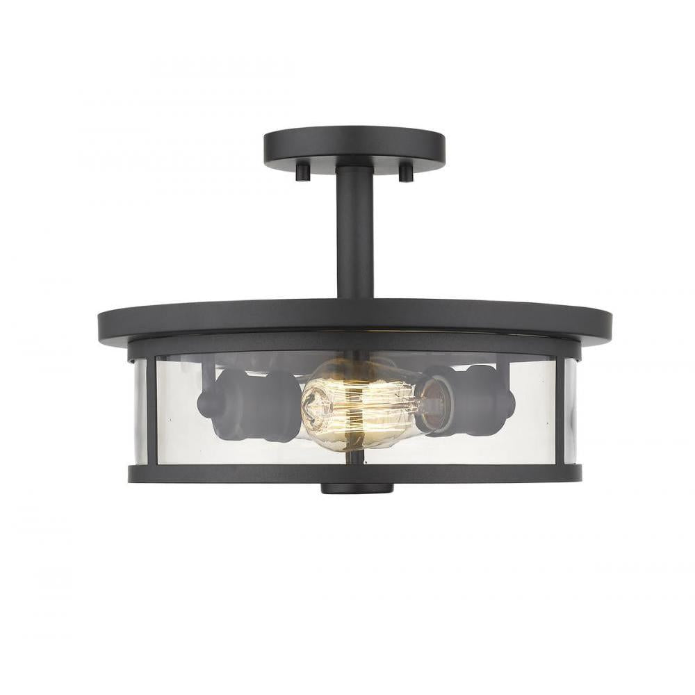 2 Light Semi Flush Mount Light-Clear