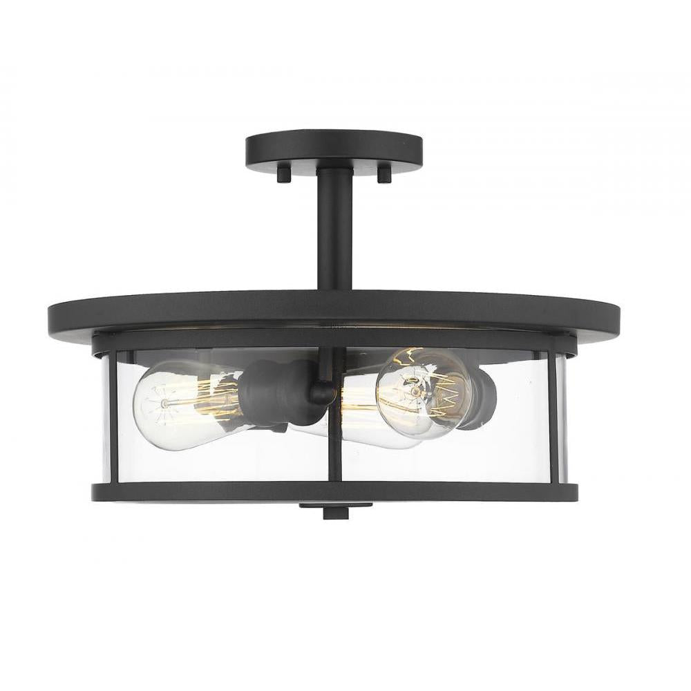 3 Light Semi Flush Mount Light-Clear
