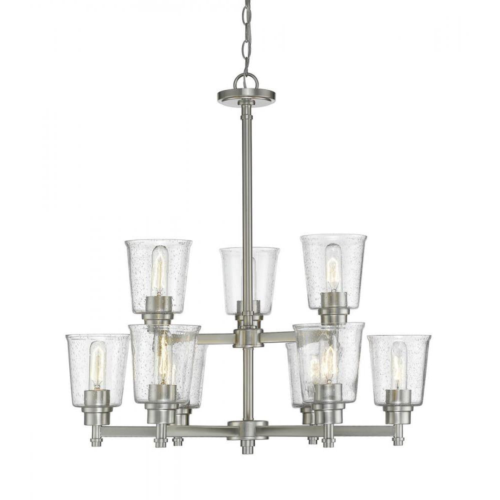 9 Light Chandelier-Clear Seedy
