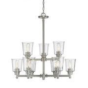 9 Light Chandelier-Clear Seedy