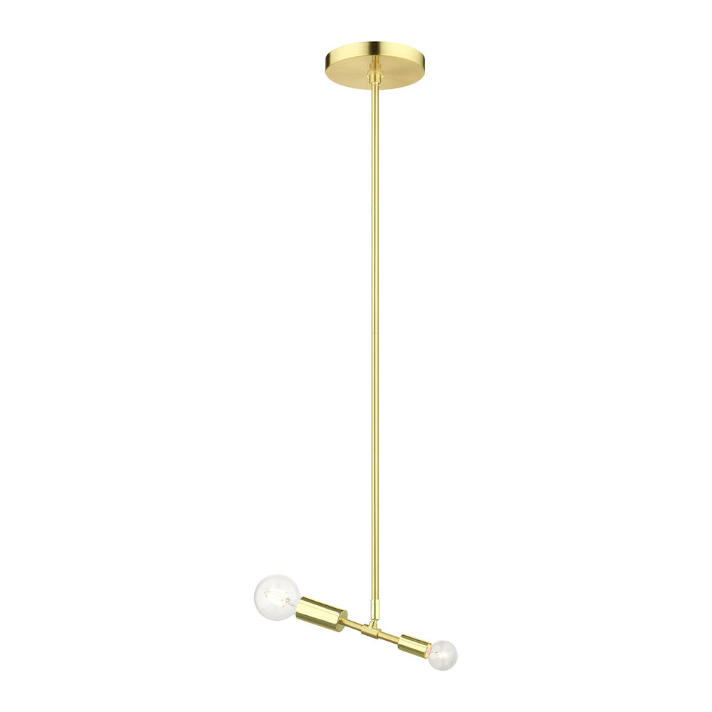 Livex Lighting BLAIRWOOD 46432-12 Pendant Contemporary - Satin Brass With Polished Brass Accents