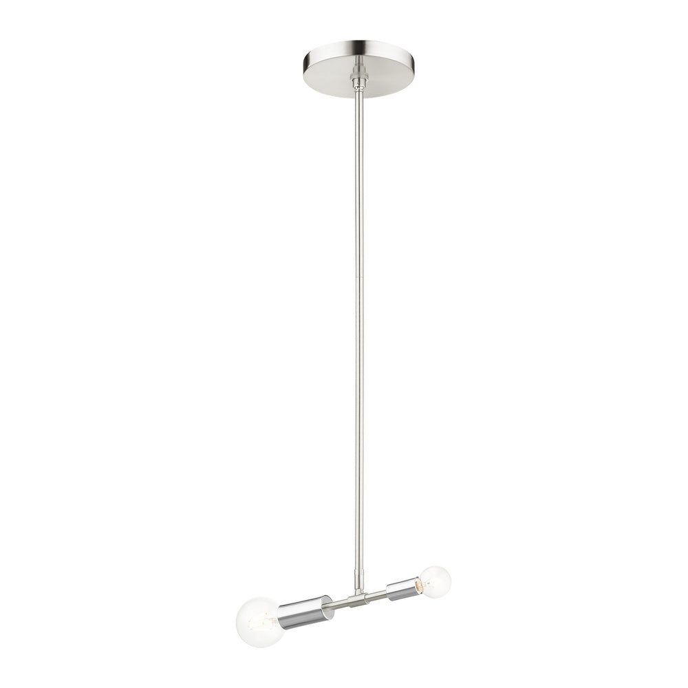 Livex Lighting BLAIRWOOD 46432-91 Pendant Contemporary - Brushed Nickel With Polished Nickel Accents