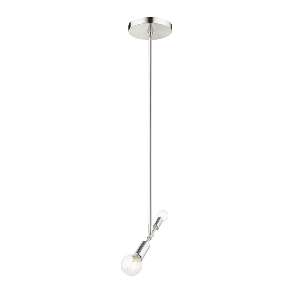 Livex Lighting BLAIRWOOD 46432-91 Pendant Contemporary - Brushed Nickel With Polished Nickel Accents