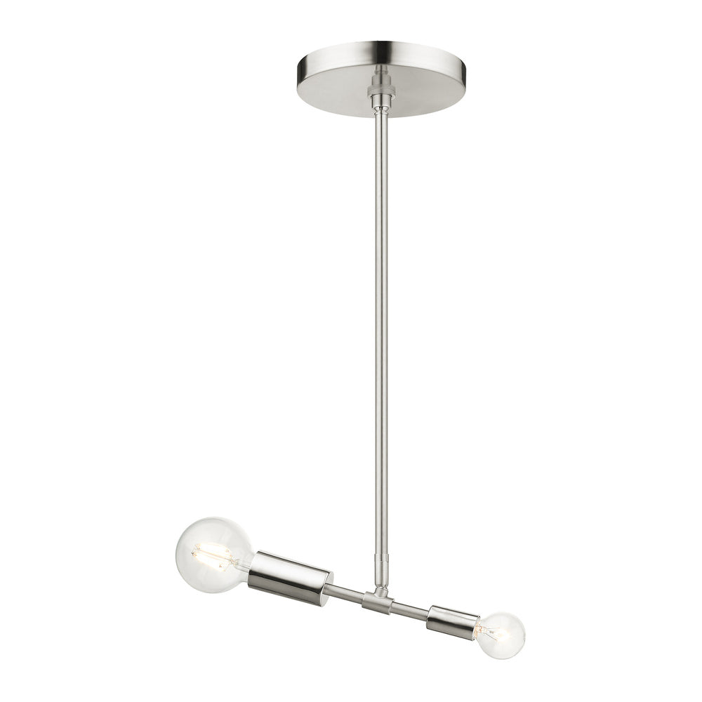 Livex Lighting BLAIRWOOD 46432-91 Pendant Contemporary - Brushed Nickel With Polished Nickel Accents