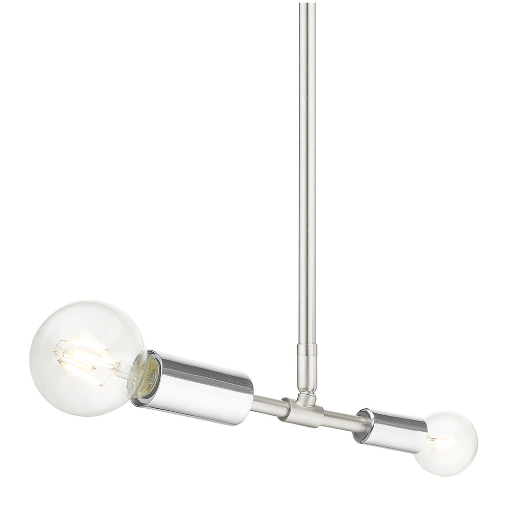 Livex Lighting BLAIRWOOD 46432-91 Pendant Contemporary - Brushed Nickel With Polished Nickel Accents