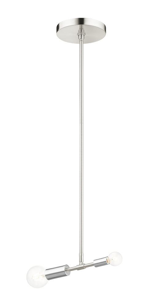 Livex Lighting BLAIRWOOD 46432-91 Pendant Contemporary - Brushed Nickel With Polished Nickel Accents