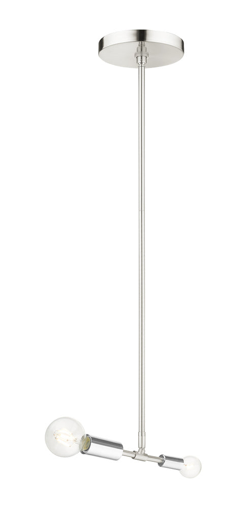 Livex Lighting BLAIRWOOD 46432-91 Pendant Contemporary - Brushed Nickel With Polished Nickel Accents