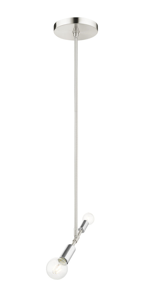 Livex Lighting BLAIRWOOD 46432-91 Pendant Contemporary - Brushed Nickel With Polished Nickel Accents