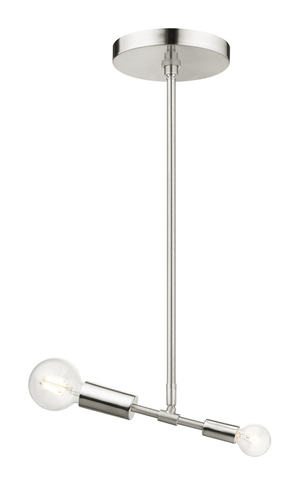 Livex Lighting BLAIRWOOD 46432-91 Pendant Contemporary - Brushed Nickel With Polished Nickel Accents