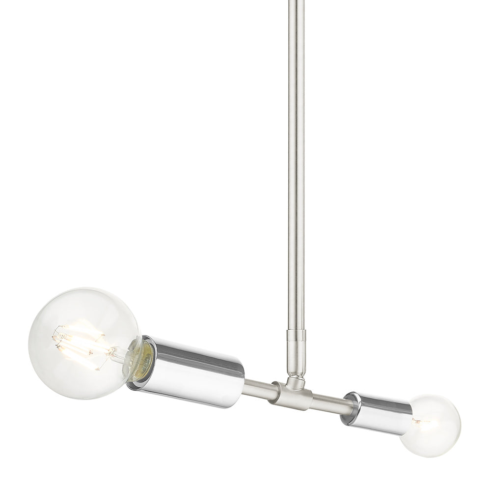 Livex Lighting BLAIRWOOD 46432-91 Pendant Contemporary - Brushed Nickel With Polished Nickel Accents