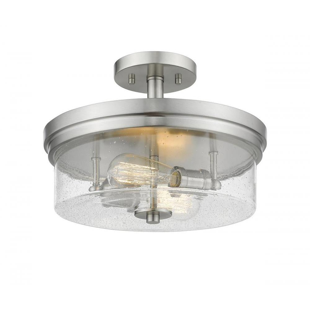 2 Light Semi Flush Mount Light-Clear Seedy